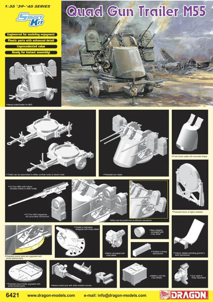 Dragon 1/35 1/35 Quad Gun Trailer M55 | 6421