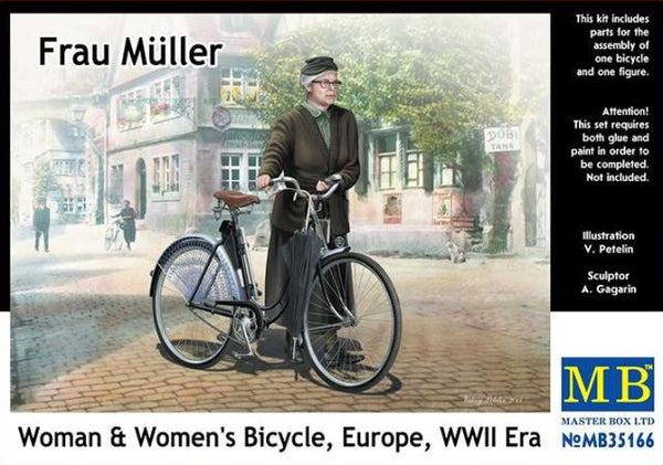 Master Box 1/35 Frau Müller Woman & Women's Bicycle Europe, WWII era | MB35166