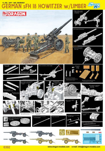 Dragon 1/35 German sFH18 Howitzer w/Limber | 6392