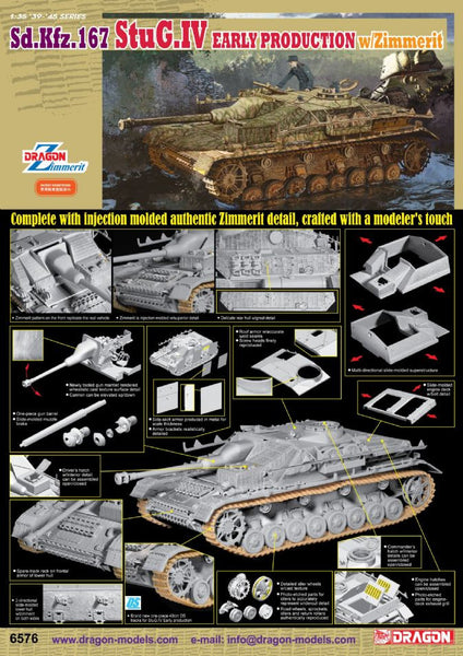 Dragon 1/35 Sd.Kfz.167 StuG.IV Early Production w/Zimmerit | 6576