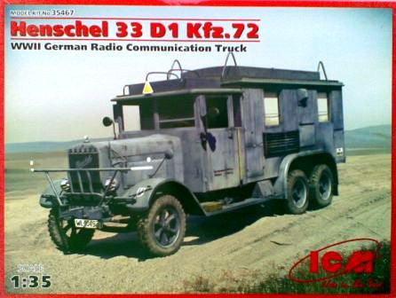 ICM 1/35 Henschel 33 D1 Kfz.72 WWII German Radio Communication Truck | 35467