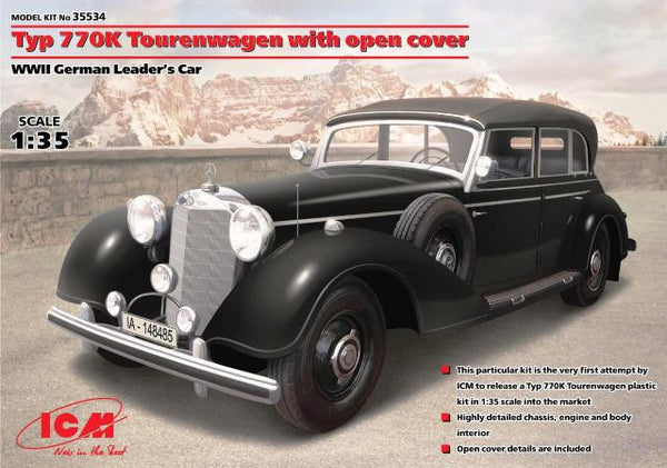 ICM 1/35 Typ 770K Tourenwagen with open cover WWII German Leader's Car | 35534