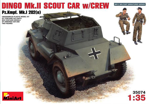 MiniArt 1/35 DINGO Mk.II Scout car w/Crew Pz.Kmpf. Mk.I 202(e) | MA35074